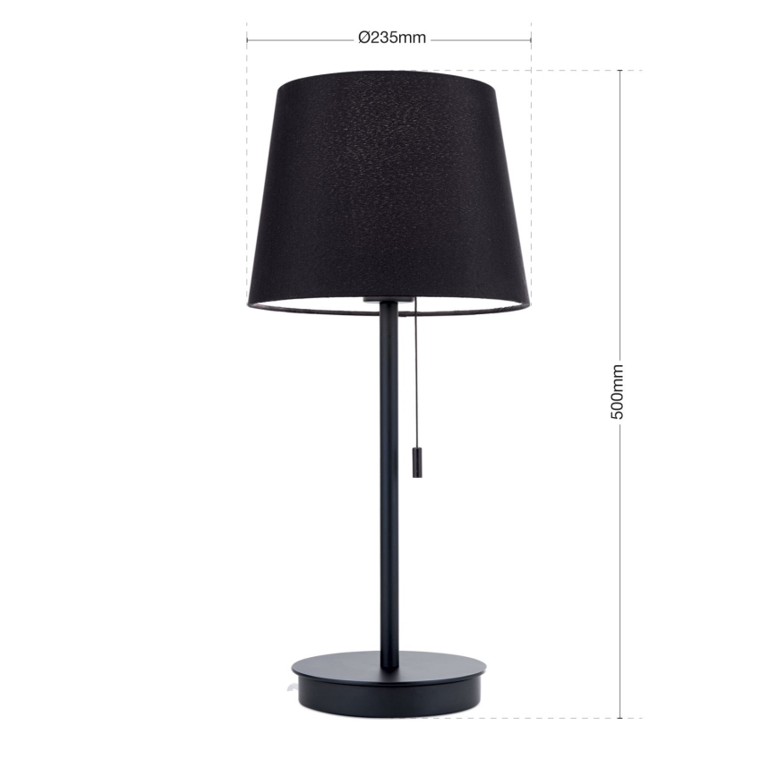 Stona lampa sa USB portom LUDWIG 1xE27/40W/230V 50 cm crno