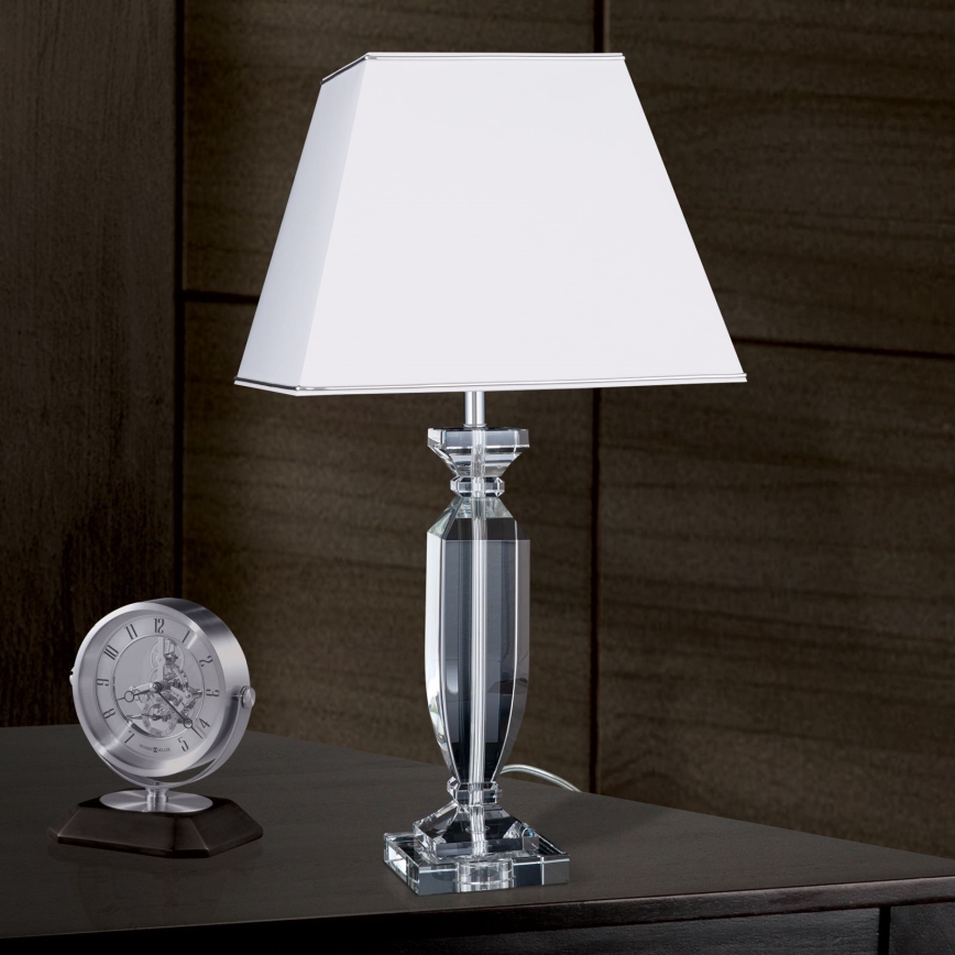 Kristalna stona lampa POKAL 1xE27/60W/230V bela/prozirna