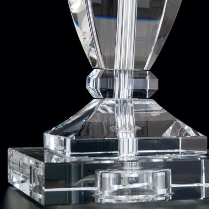 Kristalna stona lampa POKAL 1xE27/60W/230V bela/prozirna