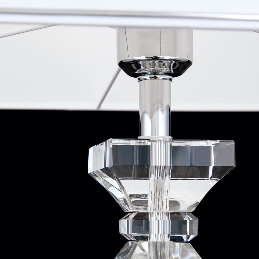 Kristalna stona lampa POKAL 1xE27/60W/230V bela/prozirna