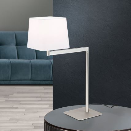 Stona lampa CARLTON 1xE27/40W/230V bela/mat krom
