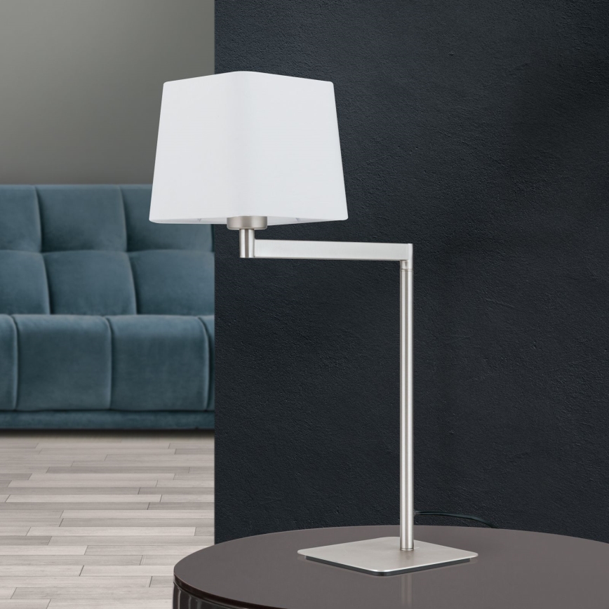 Stona lampa CARLTON 1xE27/40W/230V bela/mat krom