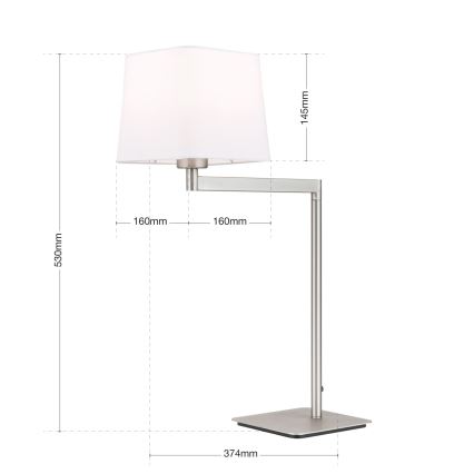 Stona lampa CARLTON 1xE27/40W/230V bela/mat krom