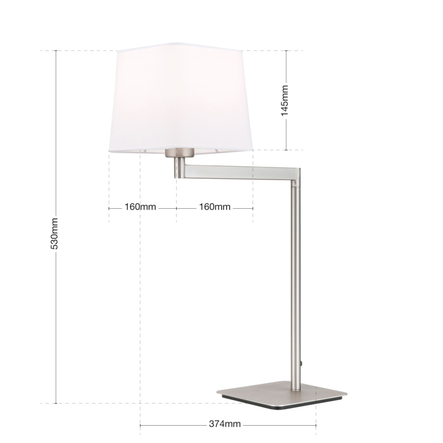 Stona lampa CARLTON 1xE27/40W/230V bela/mat krom
