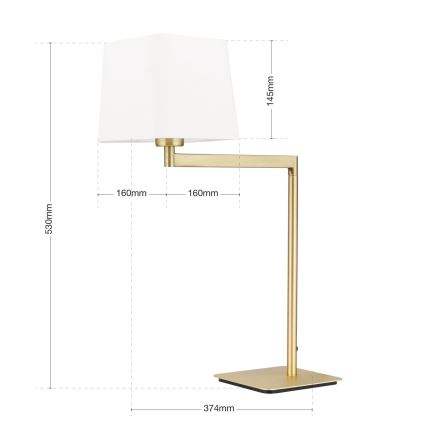 Stona lampa CARLTON 1xE27/40W/230V bela/zlatna