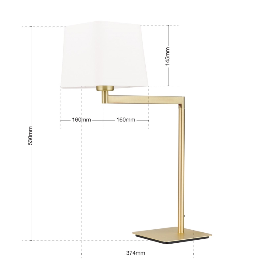 Stona lampa CARLTON 1xE27/40W/230V bela/zlatna