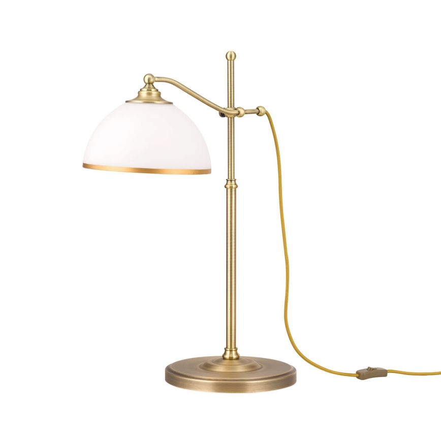 Stona lampa OLD LAMP 1xE27/40W/230V 65 cm bela/mesing