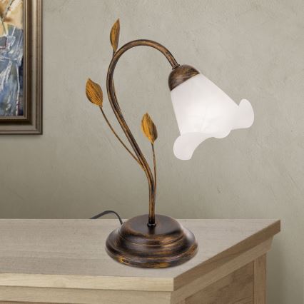 Stona lampa SISI 1xE14/40W/230V bronzana/patina