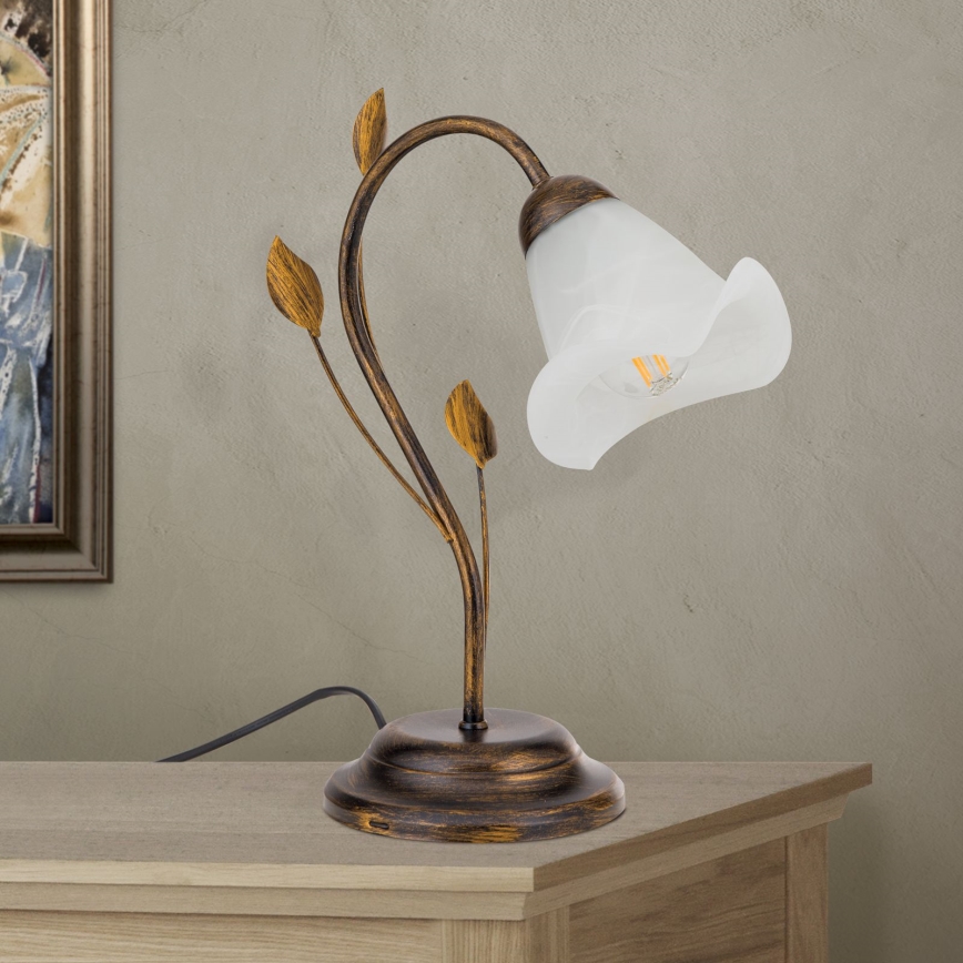 Stona lampa SISI 1xE14/40W/230V bronzana/patina