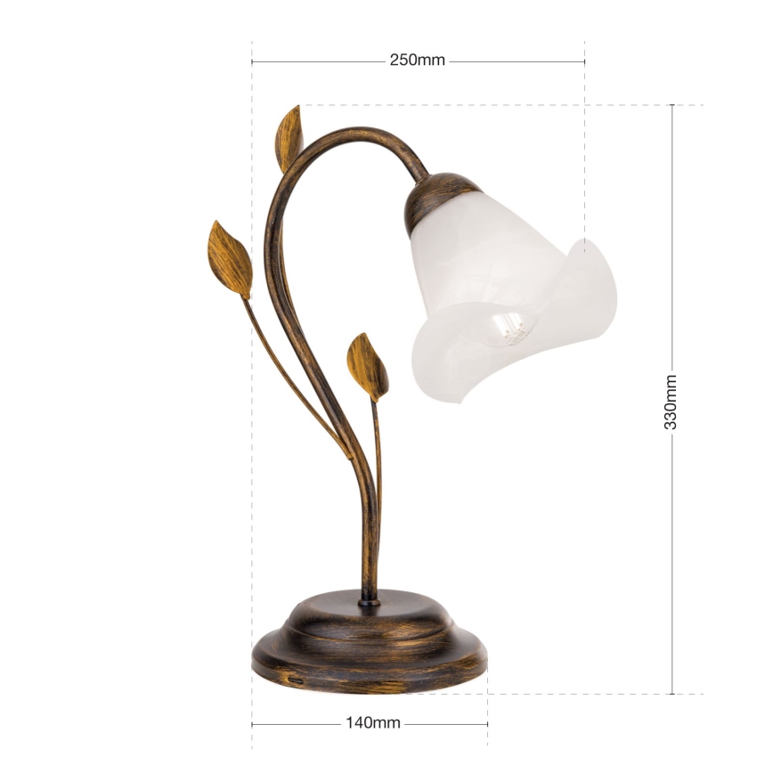 Stona lampa SISI 1xE14/40W/230V bronzana/patina