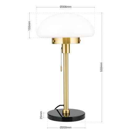 Stona lampa SPARTA 1xE27/40W/230V zlatna/crno