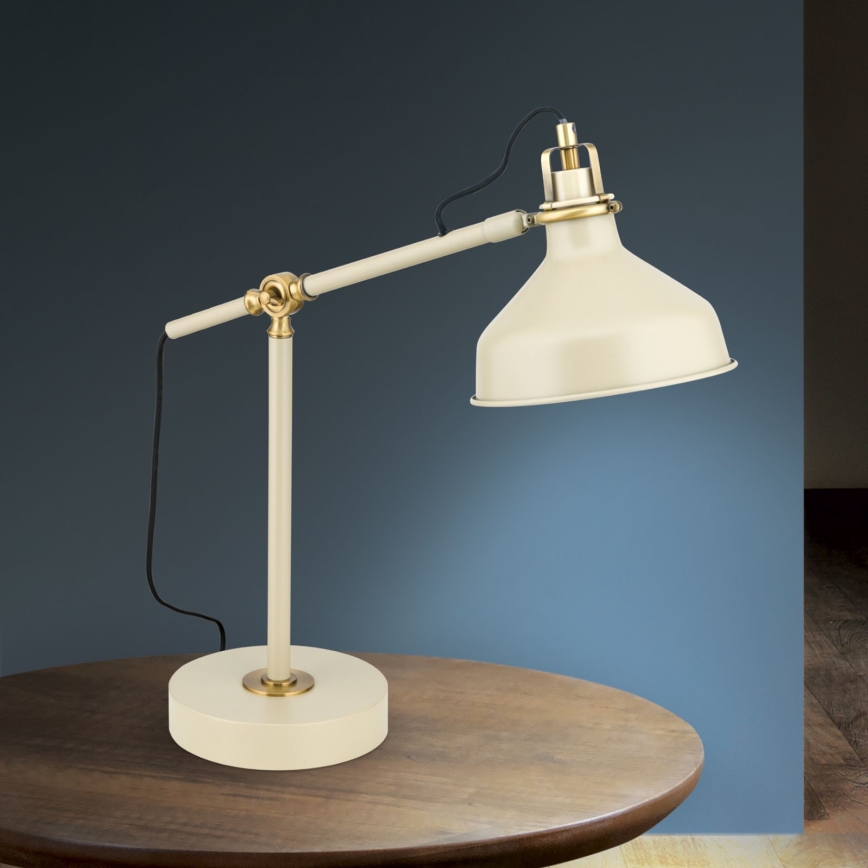 Stona lampa SCHILLER 1xE27/40W/230V kremasta/bronzana