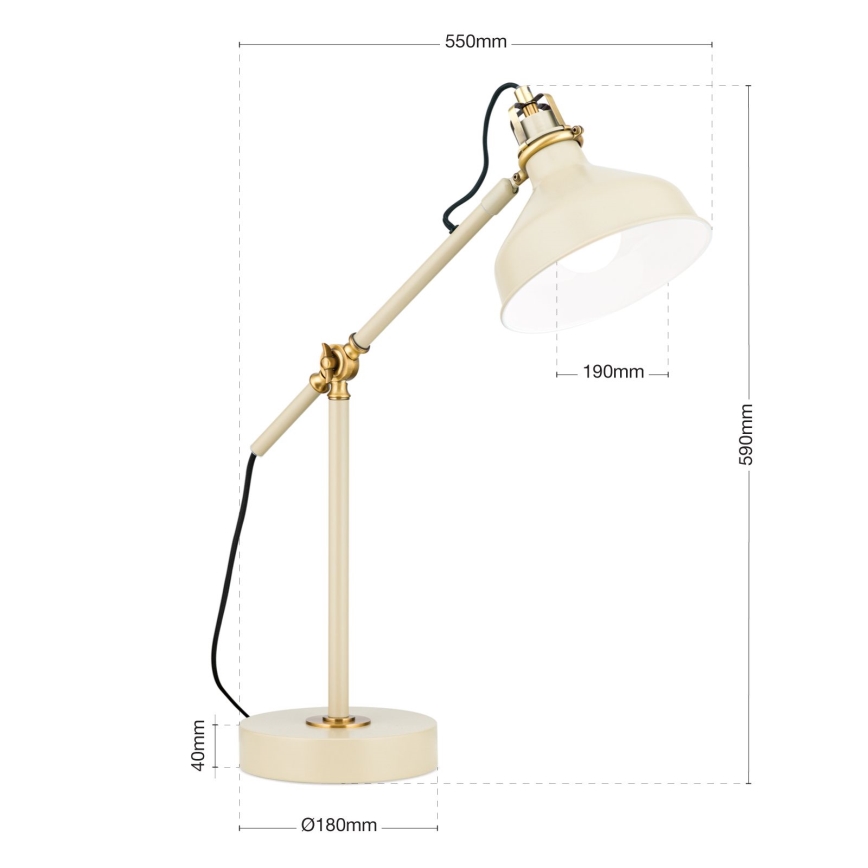 Stona lampa SCHILLER 1xE27/40W/230V kremasta/bronzana