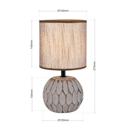 Stona lampa PINIA 1xE14/25W/230V keramika bež/sivo