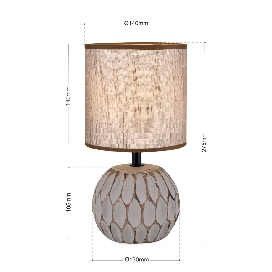 Stona lampa PINIA 1xE14/25W/230V keramika bež/sivo