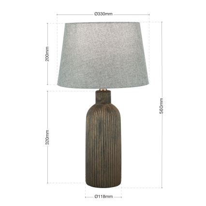 Stona lampa ORCHID 1xE27/40W/230V keramika braon/sivo