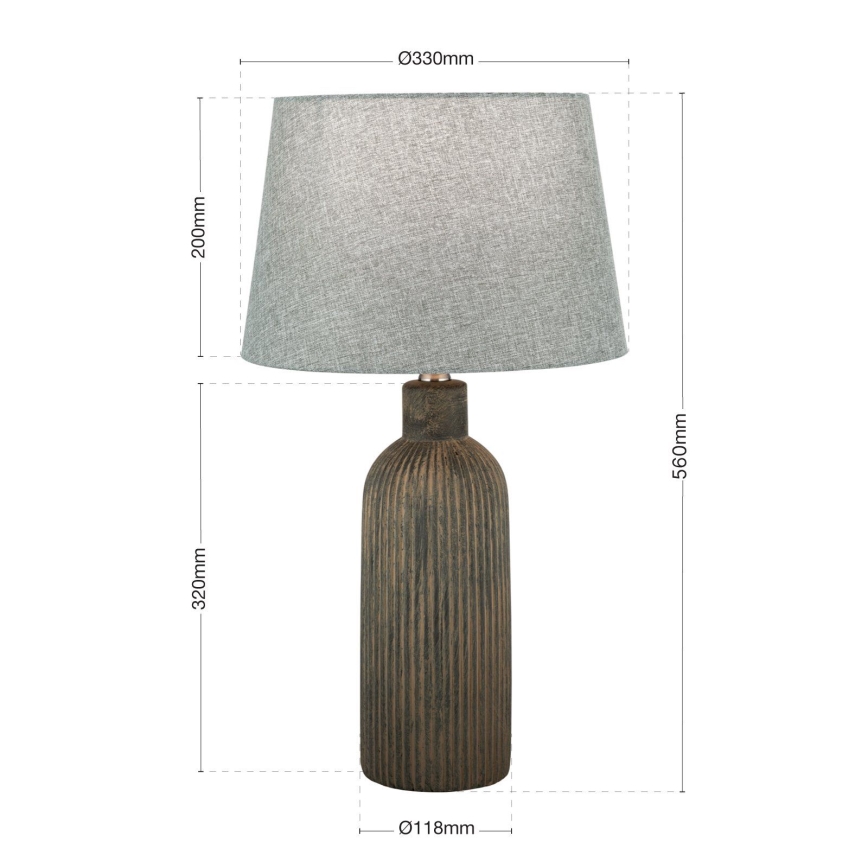 Stona lampa ORCHID 1xE27/40W/230V keramika braon/sivo