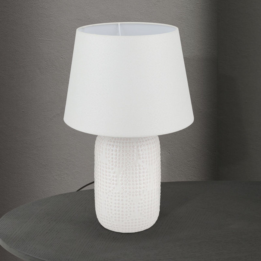 Stona lampa CORAL 1xE27/40W/230V keramika/bela