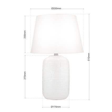 Stona lampa CORAL 1xE27/40W/230V keramika/bela