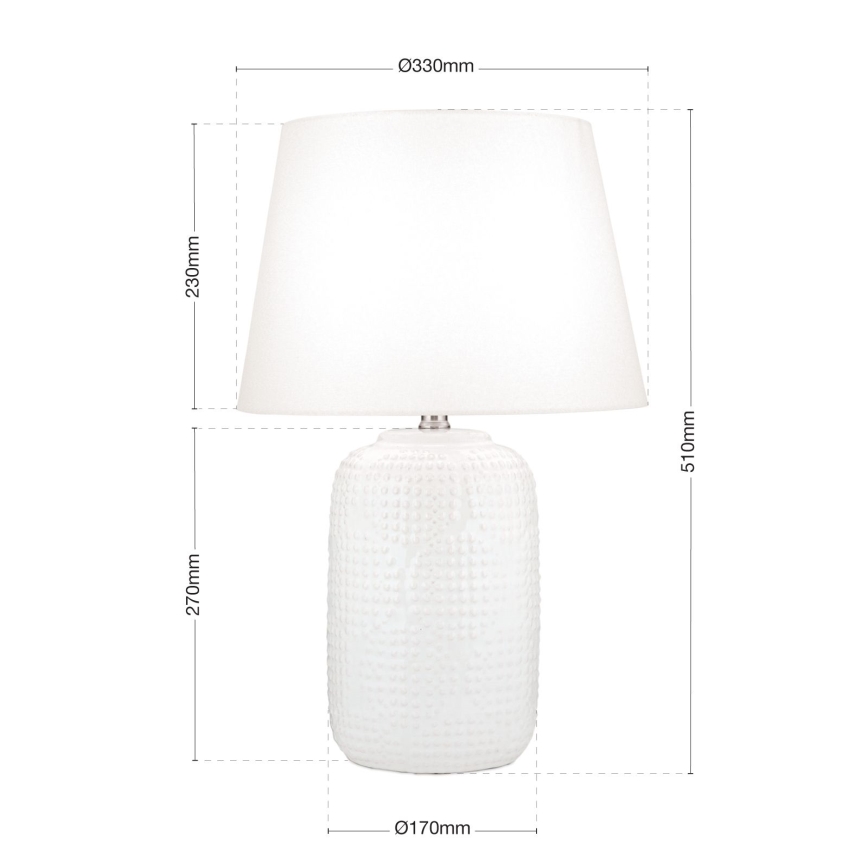 Stona lampa CORAL 1xE27/40W/230V keramika/bela