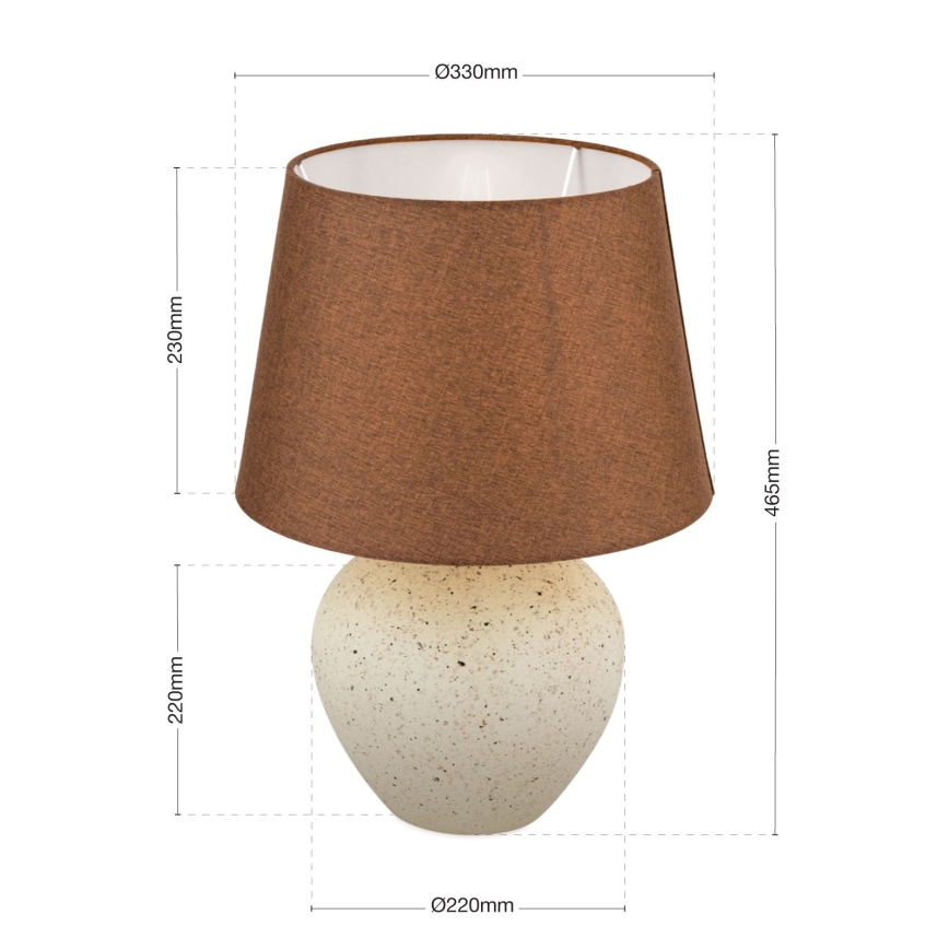 Stona lampa MASAI 1xE27/40W/230V keramika braon/bež