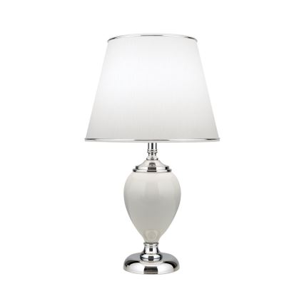 Stona lampa OVUM 1xE27/40W/230V 48 cm keramika bela/sjajni krom