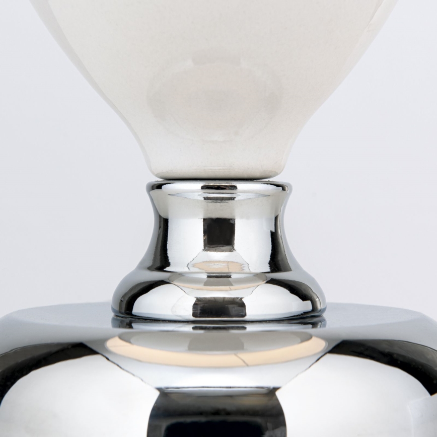 Stona lampa OVUM 1xE27/40W/230V 48 cm keramika bela/sjajni krom