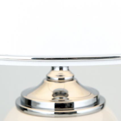 Stona lampa OVUM 1xE27/40W/230V 48 cm keramika bela/sjajni krom