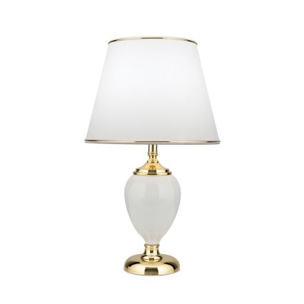 Stona lampa OVUM 1xE27/40W/230V 48 cm keramika bela/zlatna