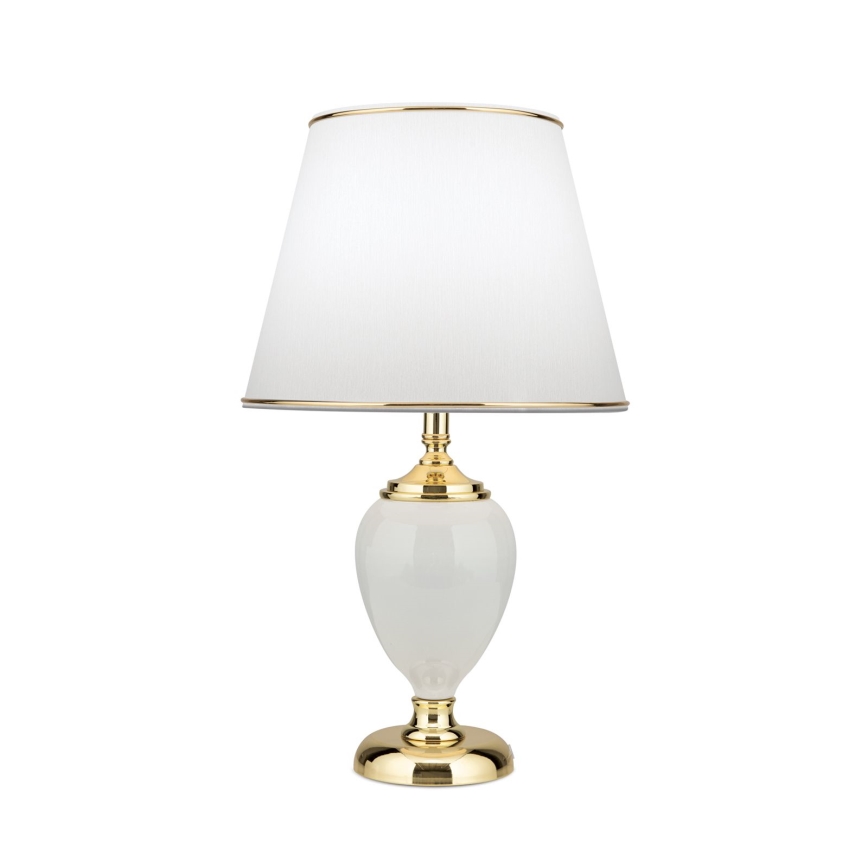 Stona lampa OVUM 1xE27/40W/230V 48 cm keramika bela/zlatna