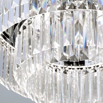 LED prigušiva kristalna plafonska lampa PRISM LED/80W/230V fi 55 cm sjajni hrom