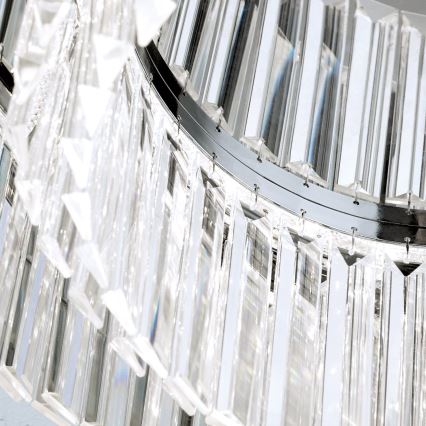 LED prigušiva kristalna plafonska lampa PRISM LED/80W/230V fi 55 cm sjajni hrom