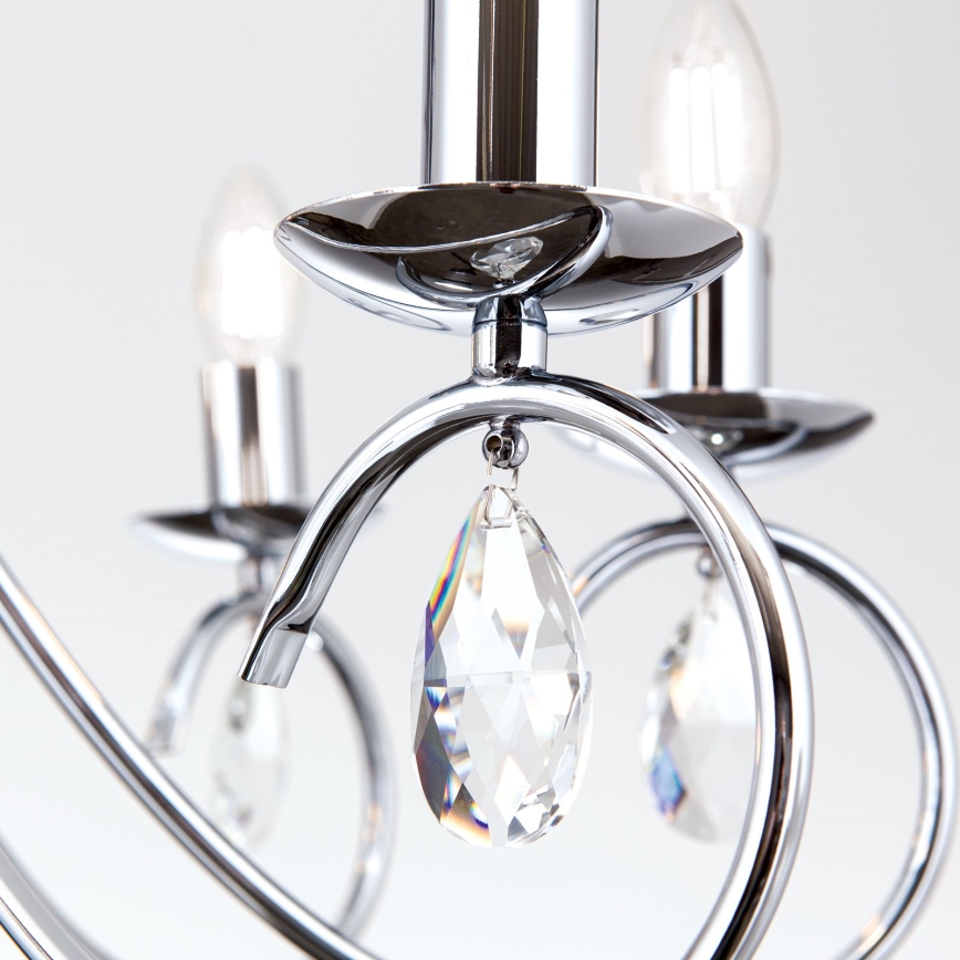 Kristalni luster na lancu ALESSIA 8xE14/40W/230V sjajni krom