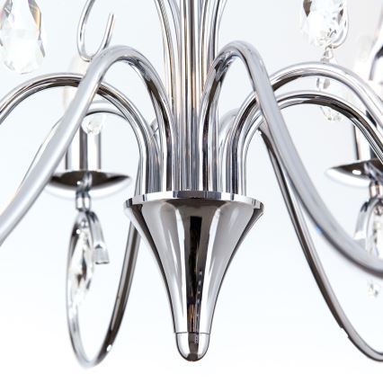 Kristalni luster na lancu ALESSIA 8xE14/40W/230V sjajni krom