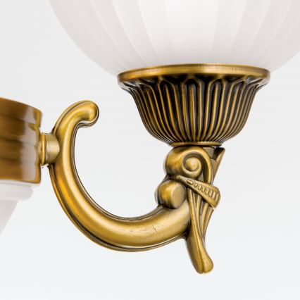 Luster na lancu ROCCA 6xE27/60W/230V pr. 64 cm bronzana/bela