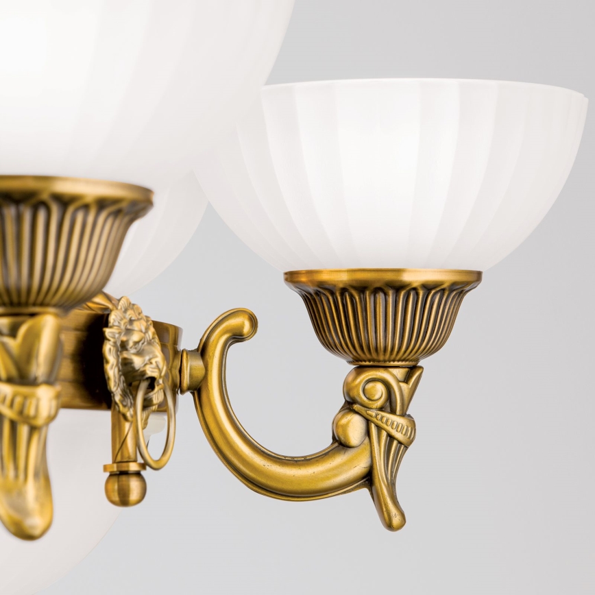 Luster na lancu ROCCA 9xE27/60W/230V pr. 75 cm bronzana/bela