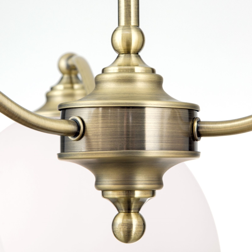 Luster na lancu OLD LAMP 3xE27/40W/230V pr. 65 cm bela/mesing