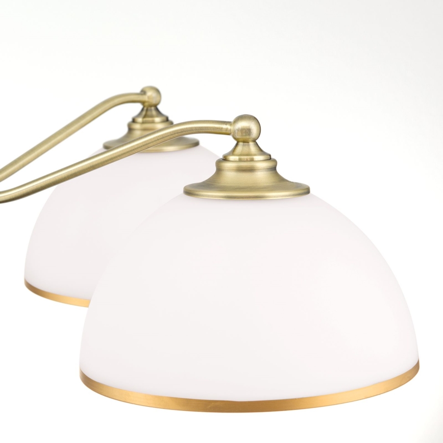 Luster na lancu OLD LAMP 5xE27/40W/230V pr. 75 cm bela/mesing