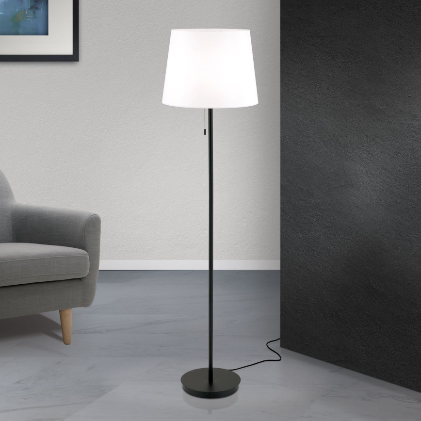 Podna lampa LUDWIG 1xE27/40W/230V bela/crno