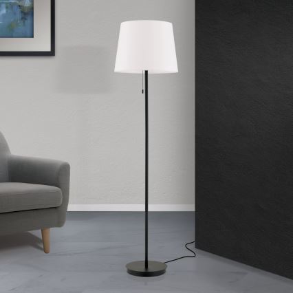 Podna lampa LUDWIG 1xE27/40W/230V bela/crno
