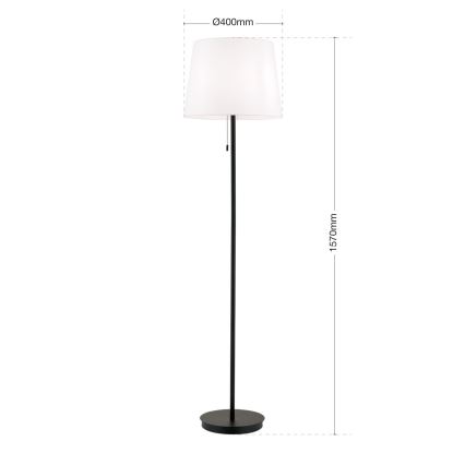 Podna lampa LUDWIG 1xE27/40W/230V bela/crno