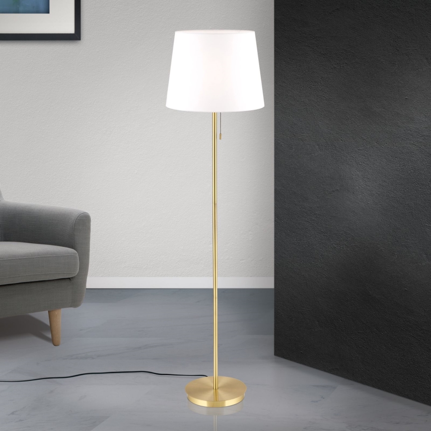 Podna lampa LUDWIG 1xE27/40W/230V bela/zlatna