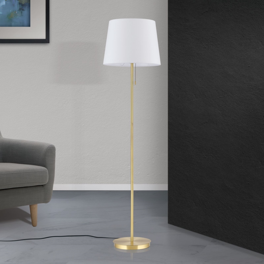 Podna lampa LUDWIG 1xE27/40W/230V bela/zlatna