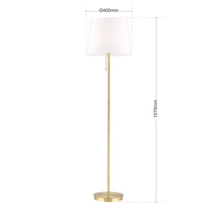 Podna lampa LUDWIG 1xE27/40W/230V bela/zlatna