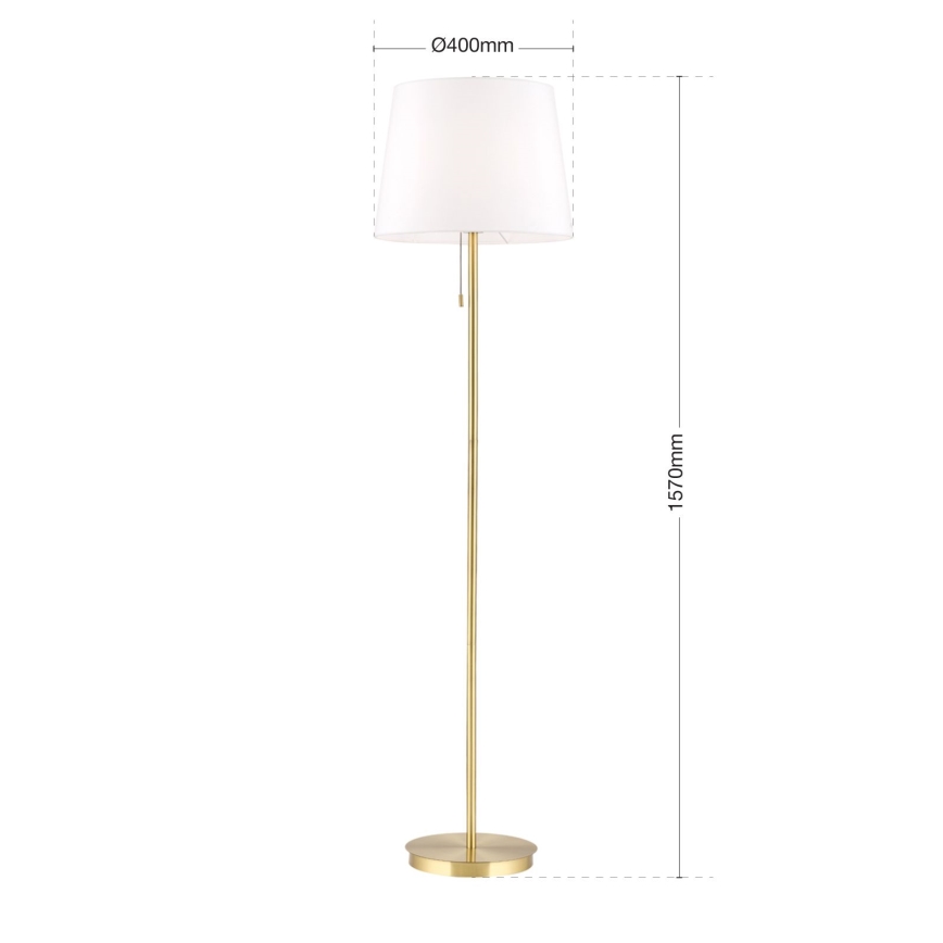 Podna lampa LUDWIG 1xE27/40W/230V bela/zlatna