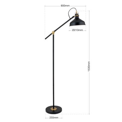 Podna lampa SCHILLER 1xE27/40W/230V crno/bronzana