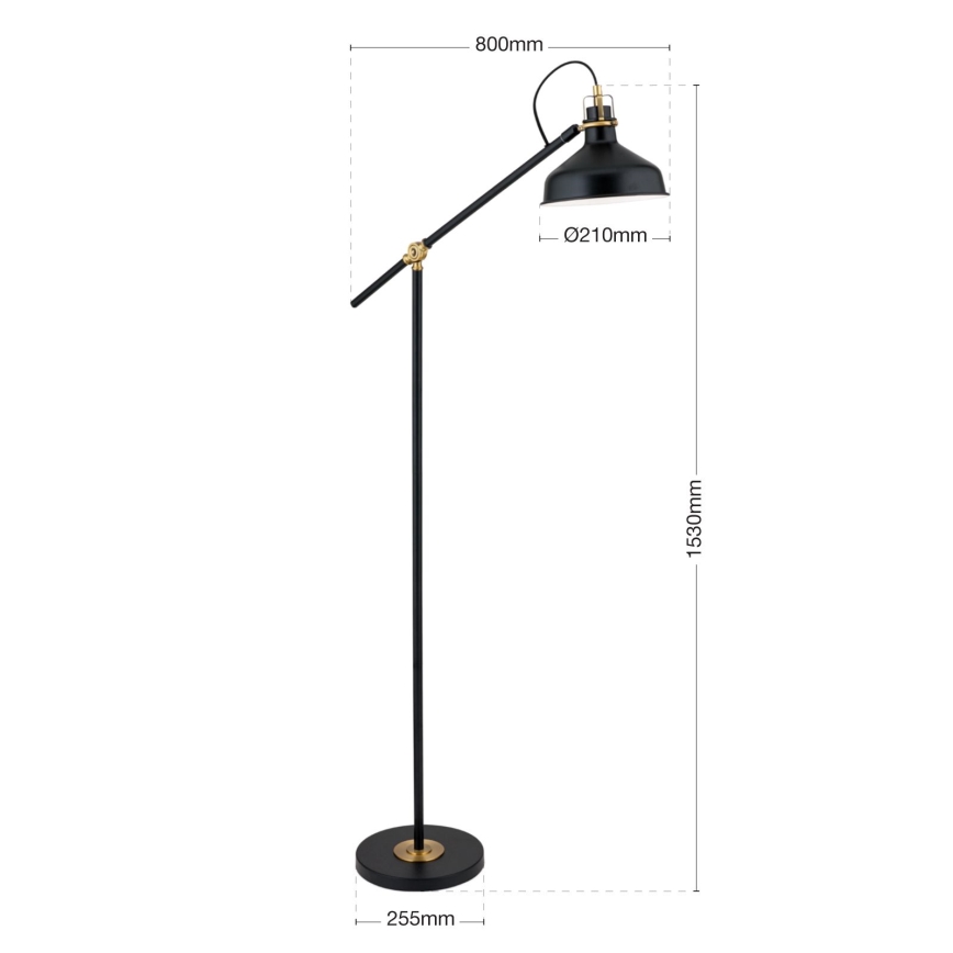 Podna lampa SCHILLER 1xE27/40W/230V crno/bronzana