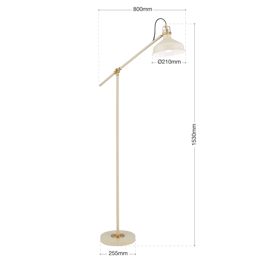 Podna lampa SCHILLER 1xE27/40W/230V kremasta/bronzana