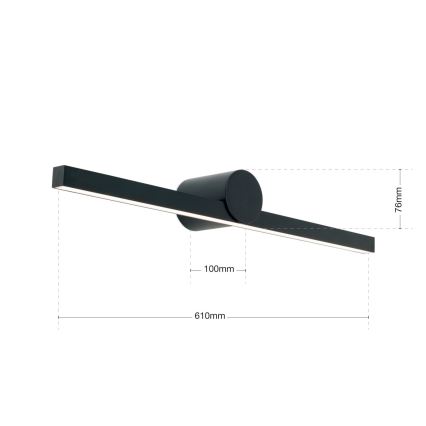 LED Rasveta za ogledalo u kupatilu BEAUTY LED/12W/230V 61 cm IP54 crno