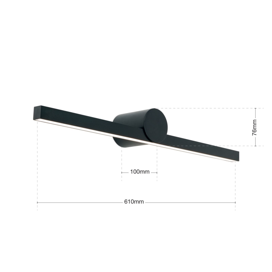 LED Rasveta za ogledalo u kupatilu BEAUTY LED/12W/230V 61 cm IP54 crno